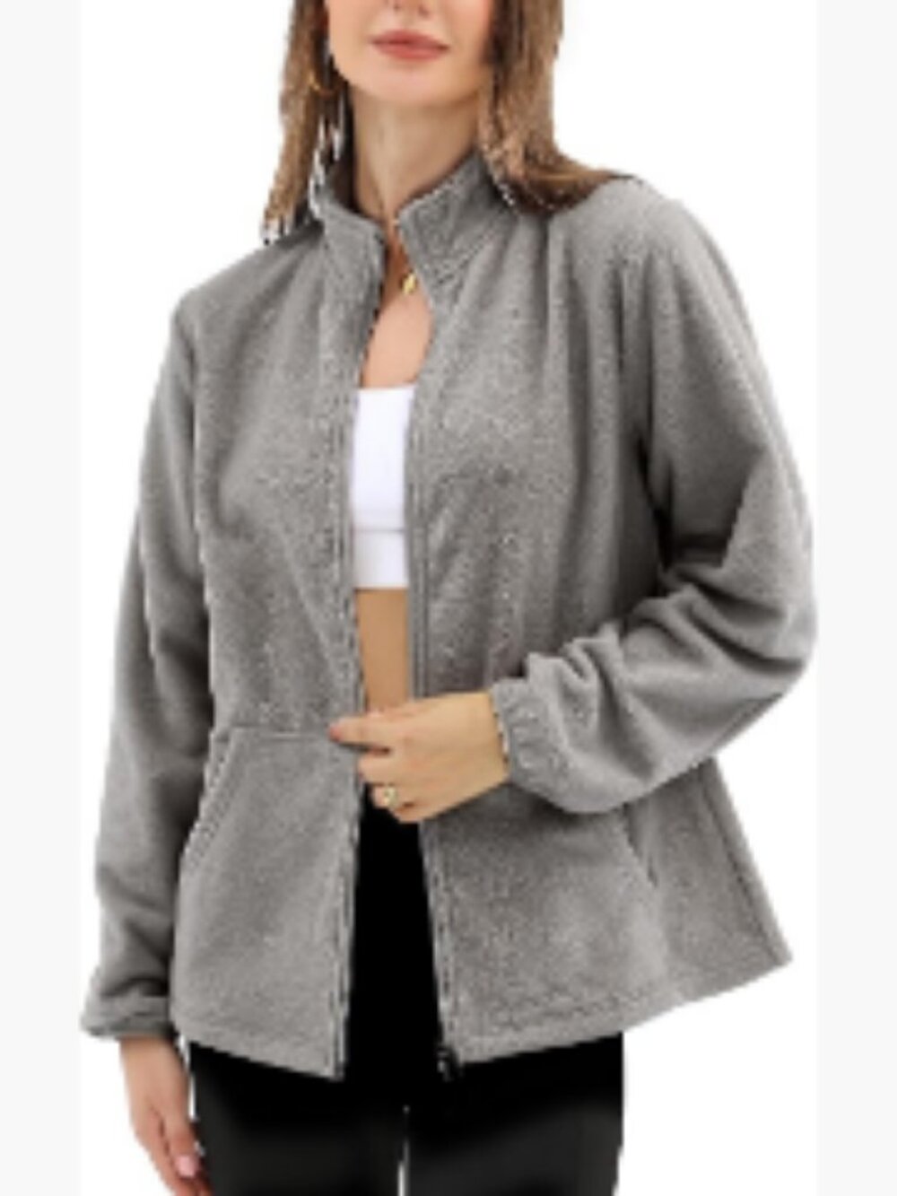 Microfleece Jacket with 6 Pockets for Casual Wear